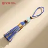 Marcador de Libro de Abanico de Borla de Algodón Retorcido a Mano Estilo Chino de 5 cm, Peine de Mano, Accesorio para Ropa, Llavero, Colgante