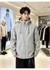 Jaqueta com capuz quente e moderna estilo americano com textura de waffle para esportes ao ar livre outono/inverno, moda para homens e mulheres