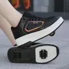 Nuevos zapatos para caminar zapatos de patinaje en línea de doble rueda para niños zapatos de rueda universal para adultos y adolescentes zapatilla deportiva de deformación de cuatro ruedas