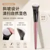 Brocha Pequeña en Forma de Escoba Angulada para Rubor, Brocha Stippling, Brocha para Contorno y Rubor, Brocha para Base de Maquillaje, Brocha de Maquillaje Cangzhou de Cerdas Suaves, Herramientas de Maquillaje