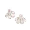 Novos Brincos Flor de Pétala Escovada Bud de Pérola Estilo Chinês Vintage Recomendados por Designers Femininas, Apresentando um Toque Minimalista e de Alto Padrão