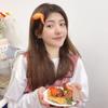 Celebridade da Internet Simulação Comida Engraçada Grampo de Cabelo Churrasco Grampo de Cabelo Fofo Costelinha Braizada Franja Lateral Clipe Acessórios de Cabelo