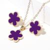 Collar colgante de dos piezas con forma de corazón sin base y pendientes de flor de ciruelo y mariposa moteada CDD Fabricantes de tréboles suministro de comercio exterior transfronterizo
