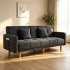 Sofá-cama de Tecido Cinza Dobrável Dupla Utilização Sala de Estar de Apartamento Pequeno Sofá de Tecido Simples para Quarto de Aluguel Multifuncional
