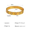 Pulsera Clásica Europea y Americana de Acero Inoxidable Abierta con Oro de 18K, Pulsera que No se Desvanece para Mujer, Conjunto de Pulseras de Circonita de Alta Gama