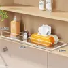 Estante de pared sin taladro para organizar y almacenar artículos en dormitorios, almacenamiento junto a la cama, organizador acrílico de libros y papelería para estudiantes
