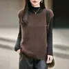 Nuevo Chaleco de Punto sin Mangas para Mujer 2026 Otoño/Invierno, de Lana Cachemir, con Cuello Redondo y Acabado Cepillado