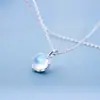 Clavícula cadeia de prata esterlina feminina moonstone colar pingente casal nicho design sentido presente de aniversário luz moda de luxo