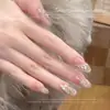 Decorações de Unhas de Natal Xiaohongshu, Sensação de Luxo Leve e de Alta Qualidade, Strass de Flocos de Neve em Formato de Diamante, Strass de Zircônia Champanhe Brilhante para Unhas