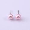 Pendientes de botón de perlas de imitación de colores estilo Kenjie Ins. Pendientes de temperamento simple con perlas de vidrio de 8 mm transfronterizos europeos y americanos para mujer.