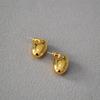 INS Estilo Cool Diseño Simple de Nicho Chapado en Oro Latón Aguja de Plata 925 Pendientes Elegantes con Forma de Huevo Pendientes para Mujer