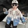 Ropa de Otoño para Niños Chaqueta con Letra K Primavera/Otoño 2026 Estilo Coreano Camisa Guapa Infantil Camisa Elegante para Bebé Top de Moda