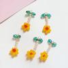 Lindo y bonito colgante de limón con flores tejidas de cristal con cuentas, joyería hecha a mano, pendientes, horquillas, accesorios, material