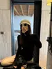Suéter de punto con borde enrollado y cuello redondo para mujer, nuevo top básico de otoño e invierno, adelgazante, estilo europeo y americano, elegante para ir al trabajo