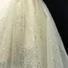 Azul profundo rojo dorado plateado brillante tela de malla ligera decoración de boda estampado en caliente lentejuelas doradas material de tela para ropa artículo predeterminado
