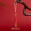 Atacado Mineral Cru Natural Alto Teor Cinábrio Vermelho Imperial Pingente de Corrente de Celular Pixiu Chaveiro Acessório Popular para Bolsa