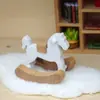 Cavalo de madeira pequeno transfronteiriço, cavalo de balanço 1:12 decoração de casa de bonecas, móveis mini para casa de bonecas para fotografia, CE CPC