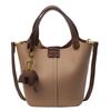 Bolsa para Namoro Feminina 2025 Nova Moda Popular Cor Contrastante Bolsa Satchel Bolsa Balde Sogra Bolsa Transversal Casual Padrão Lichia