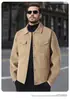 Nueva chaqueta de hombre para otoño e invierno, abrigo cálido de cuero PU, estilo Hong Kong de corte holgado, chaqueta elegante con cuello de solapa