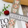 Renda bordada com fio dourado em organza de 3,2cm, estilo étnico para roupas, acessórios da Dinastia Han, renda com lantejoulas bordada em computador, atacado
