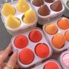 [Venta Especial de Liquidación] Set de Cuatro Esponjas de Belleza Ximi, Doble Uso para Seco y Húmedo, Combinación de Esponjas Amigables con la Piel, Polvera Forma de Calabaza