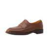 Mocasines de piel estilo academia británica, primavera 2023, nuevos zapatos de tacón bajo de piel de vaca, boca profunda, de una sola capa, zapatos pequeños de piel para mujer.