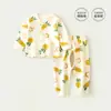 Conjunto de Pantalones con Abertura Inferior para Bebé Primavera y Otoño Ropa Separada para Bebés Algodón Puro Estilo Delgado de Manga Larga para Niños Pequeños Ropa de Otoño y Conjunto de Pantalones para Niños