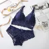 Conjunto de Sujetador Estilo Europeo y Americano para Mujeres con Poco Busto, Sujetador Push-Up, Sexy y Atractivo, Encaje sin Aros, Tallas Grandes, Lencería Anticaída