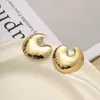 Pendientes Metálicos de Moda Creativa Estilo Ins Calados Corazón Estéreo Forma Geométrica Pétalos Estrella de Cinco Puntas Pendientes de Estilo Simple para Mujer