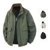 [M-8Xl] Chaqueta para Hombre Otoño 2025 Nueva Talla Grande Cuello Alto Chaqueta Holgada Ropa de Trabajo Chaqueta para Exteriores Hombre