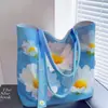 Bolsa de Lona Tipo Tote Estilo Nuevo Margarita de Verano, Fresca y Sencilla, Versátil para el Trabajo y los Viajes