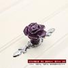 Cross-border europeu e americano cerâmica amassar a mão rosa flor punho cômoda armário maçaneta da porta cor armário guarda-roupa punho único furo