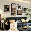 Decoración de sala de estar vintage estilo francés, arte de pared para fondo de sofá, de alta gama, colección de arte única, pinturas de pared retro