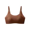106 Base de Maquillaje Ice-Skin Refrescante Ropa Interior sin Costuras Sujetador Bandeau Anti-Exposición con Copas Fijas para que los Bustos Grandes Parezcan Más Pequeños, Estilo Delgado de Verano