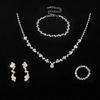 Accesorios de novia, collar, pendientes, pulsera de diamantes transfronterizos, conjunto de tres piezas, traje para mujer, joyería de comercio exterior europeo y americano.