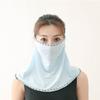 Máscara de Proteção Solar para Cobrir Rosto e Pescoço, Integrada Anti-UV Feminina Nova Máscara de Proteção Solar Facial Completa de Seda Gelada Lenço para Ciclismo