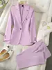 En Stock 2026 Nuevo Conjunto de Traje para Mujer para el Trabajo, Moderno Casual Estilo Europeo y Americano, Chaqueta y Pantalones de Dos Piezas de Corte Entallado