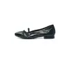 Sapatos Mary Jane femininos de corte baixo feitos de couro bovino de primeira qualidade, de salto baixo, novo modelo de outono, couro genuíno por dentro e por fora, bico redondo com uma única tira