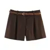 PB&ZA venta al por mayor shorts casuales de verano para mujer, holgados, cómodos, con cinturón 29498 47472