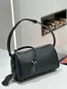 Textura de Couro Genuíno, Bolsa Porta-Canetas de Design Exclusivo, Bolsa de Ombro Versátil e Moderna para o Dia a Dia, Bolsa Transversal, Bolsa de Mão Simples, Bolsa de Braço