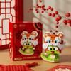 Figurina de Bloque de Construcción de Panda Lindo Transfronteriza Caja Sorpresa Hua Hua Columpiándose en el Columpio Ensamblaje Educativo Juguetes para Niños Mayoreo