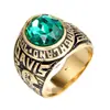 Comercio Exterior Joyería al por Mayor Soldado Europeo y Americano Ancla Naval Anillo Militar Anillo de Acero de Titanio para Hombres Anillo con Piedra Preciosa