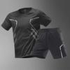 Traje de Verano de Malla de Hielo al por Mayor para Hombre, Delgado, Holgado, de Manga Corta, Shorts, Traje Deportivo de Moda para Hombre