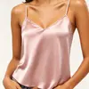Pijama de verano nuevo personalizado de fábrica, casual y cómodo, camisola sexy de color liso de seda sintética