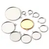 Bandeja redonda de aço inoxidável com pingente de fundo pendurado, face de anel de gema do tempo, suporte vazio, acessórios para joias DIY