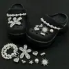 Nuevos dijes para zapatos estilo Bosque de Primavera y Verano con Flores de Cerezo y Melocotonero para Zuecos de Delfín Pequeño, Zapatillas Rosas para Niña Accesorios DIY
