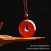 Colgante de Ágata Roja Tipo Hielo de Guanyin Buda para Hombres y Mujeres, Hebilla de Paz de Jaspe Rojo, Pixiu, Varios Colgantes, Transmisión en Vivo, En Stock