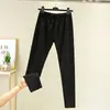 Ropa interior térmica de terciopelo sin costuras para mujer, mallas forradas de polar, ropa de otoño e invierno para mujer, calzones de color liso, pantalones cálidos ajustados de talla grande