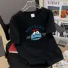 Camiseta de Manga Corta Marca de Moda Camiseta para Hombre Talla Grande para Hombre Holgada Cuello Redondo Estampada Estilo Coreano Top de Moda Ins Comercio Exterior Transfronterizo