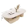 Mesa de centro de madeira maciça estilo vintage, estilo retrô, luxo simples e leve, adequada para salas de estar pequenas, novo modelo com toque de alta qualidade